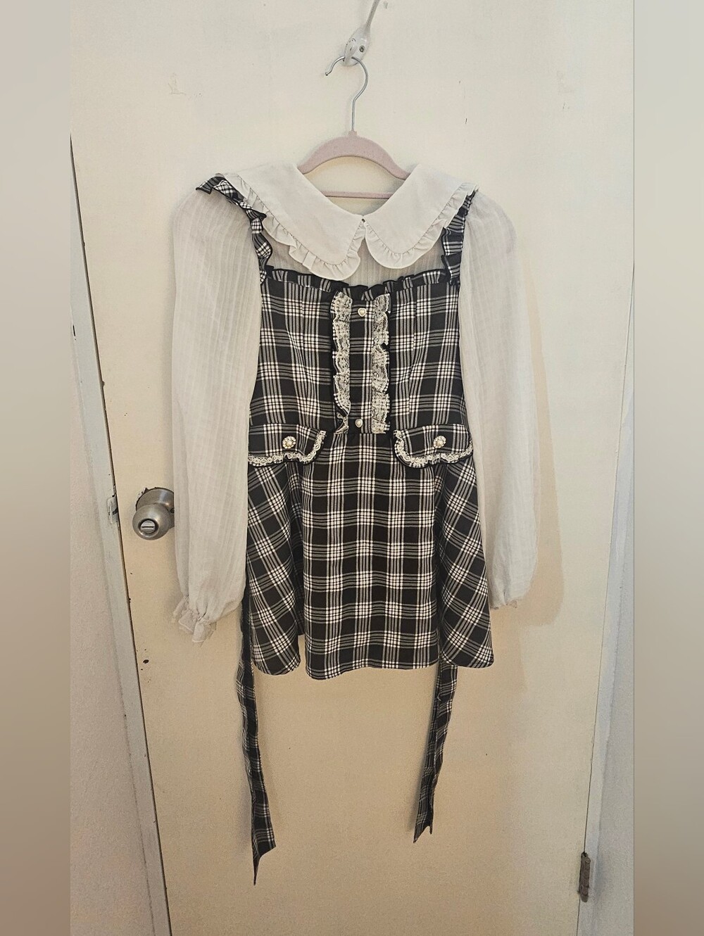 Noemie frilly checkered set up one piece - Picture 2 of 8
